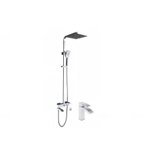 Душевой комплект 2 в 1 Hansen HL37044-F Белый/Хром