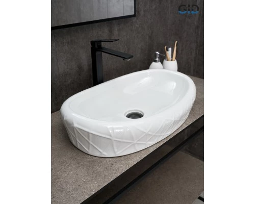 Раковина Gid 777s 51222 накладная белая 60x39x13.5