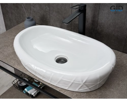 Раковина Gid 777s 51222 накладная белая 60x39x13.5