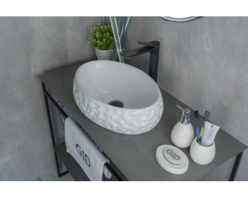 Раковина Gid 9030wf 51187 накладная белая 48x34x15