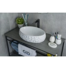 Раковина Gid 9030wf 51187 накладная белая 48x34x15