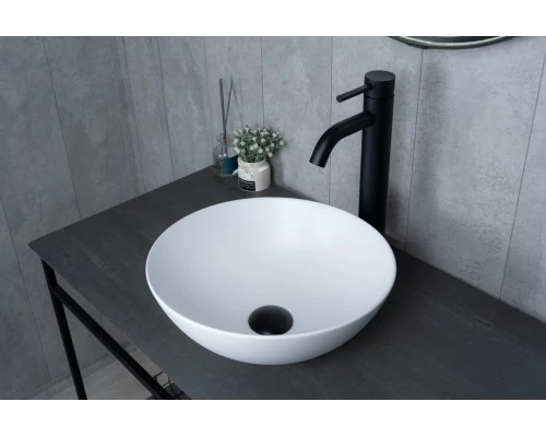 Раковина Gid 9081wm 51244 накладная белая матовая 36x36x14