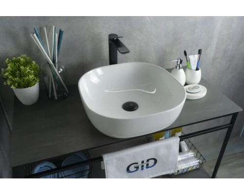 Раковина Gid D1301 51180 накладная белая 42.5x42.5x14.5