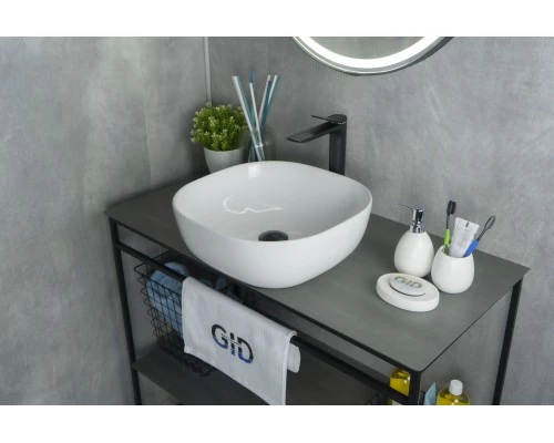 Раковина Gid D1301 51180 накладная белая 42.5x42.5x14.5
