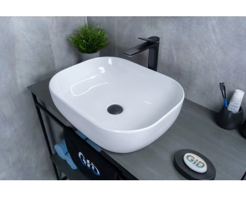 Раковина Gid D1302 51198 накладная белая 50x40x14