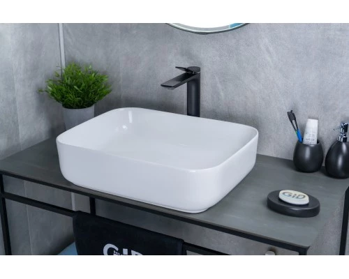 Раковина Gid D1304 51197 накладная белая 50x39x13