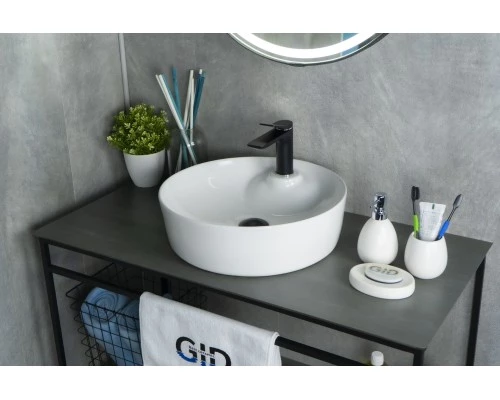 Раковина Gid D1306 51181 накладная белая 44x44x14