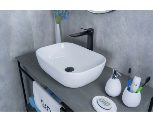 Раковина Gid D1333 51183 накладная белая 46x32.5x13.5