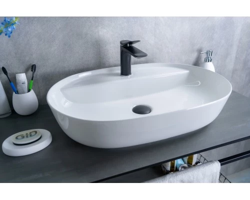 Раковина Gid D1346 51194 накладная белая 61x41x14