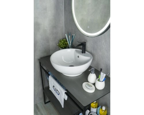 Раковина Gid N9001 51101 накладная белая 45x45x17