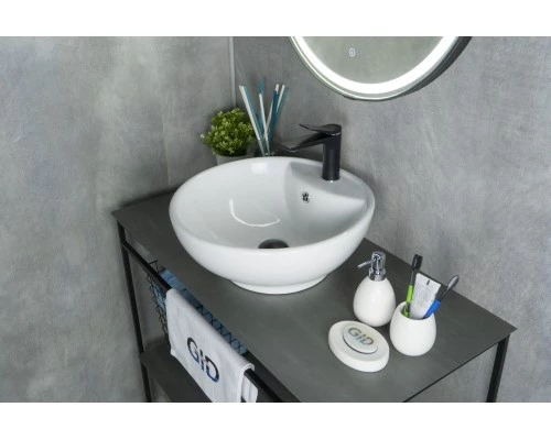 Раковина Gid N9001 51101 накладная белая 45x45x17