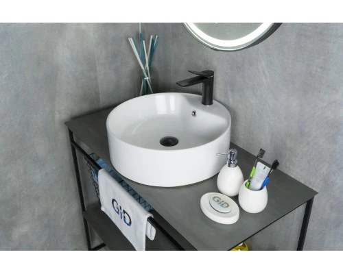 Раковина Gid N9008b 51104 накладная белая 46x46x16