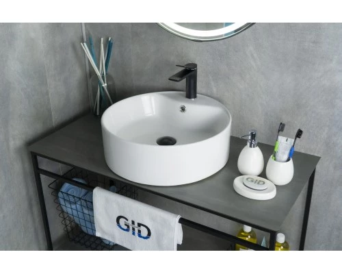 Раковина Gid N9008b 51104 накладная белая 46x46x16