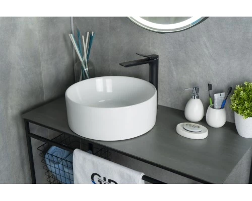 Раковина Gid N9011 51105 накладная белая 40x40x15