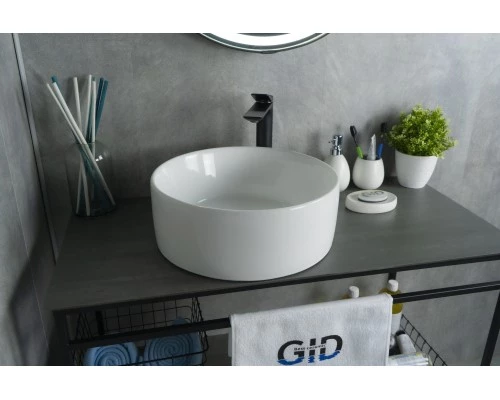 Раковина Gid N9011 51105 накладная белая 40x40x15