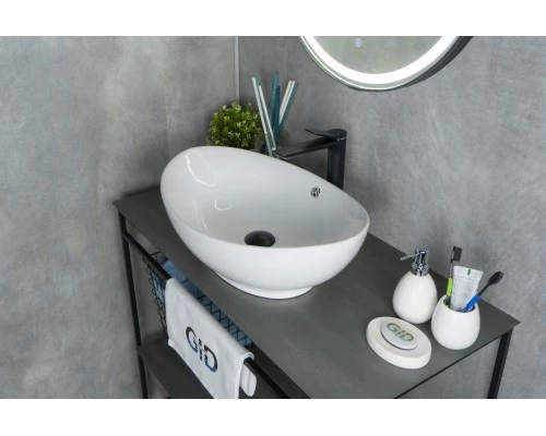 Раковина Gid N9019 51108 накладная белая 60x37x19