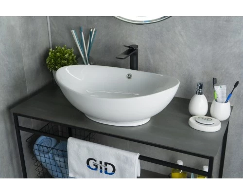 Раковина Gid N9019 51108 накладная белая 60x37x19