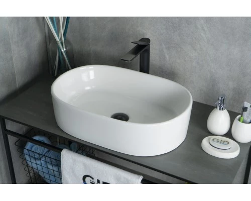 Раковина Gid N9025 51111 накладная белая 56x35x14