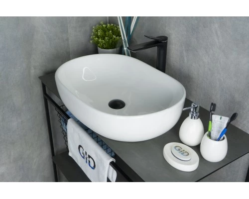Раковина Gid N9026a 51112 накладная белая 60x40x15