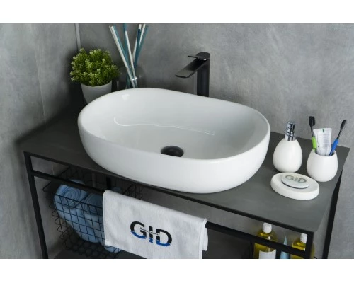Раковина Gid N9026a 51112 накладная белая 60x40x15