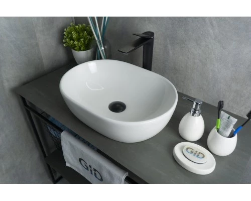 Раковина Gid N9026b 51113 накладная белая 48x35x13.5