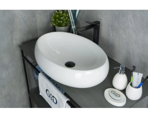 Раковина Gid N9030a 51114 накладная белая 60x41x15