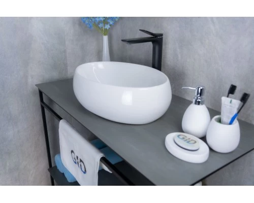 Раковина Gid N9030b 51115 накладная белая 48x34x15