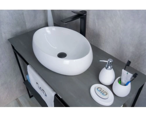 Раковина Gid N9030b 51115 накладная белая 48x34x15