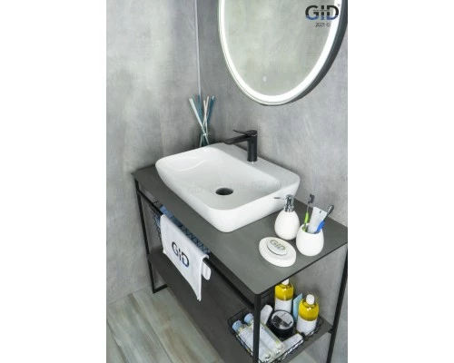 Раковина Gid N9047 51184 накладная белая 55x42x15