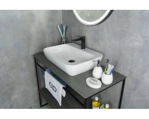 Раковина Gid N9047 51184 накладная белая 55x42x15