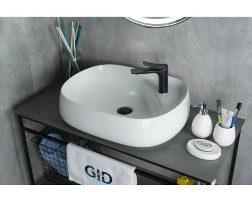 Раковина Gid N9048 51185 накладная белая 59x46x15