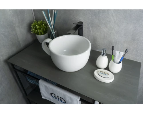Раковина Gid N9055 51186 накладная белая 40x30x18