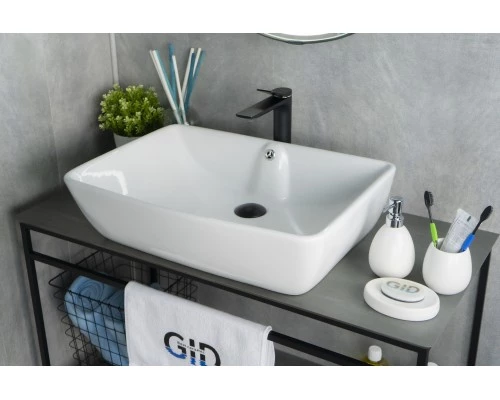 Раковина Gid N9121 51123 накладная белая 59x42x15.5