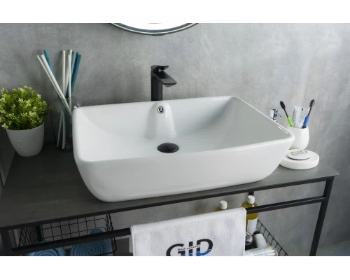 Раковина Gid N9121 51123 накладная белая 59x42x15.5