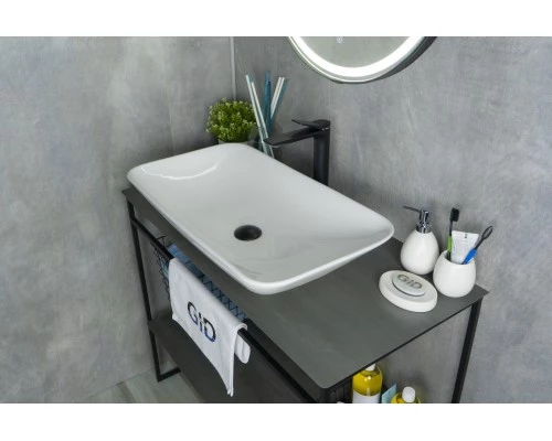 Раковина Gid N9122 51124 накладная белая 71x40x14