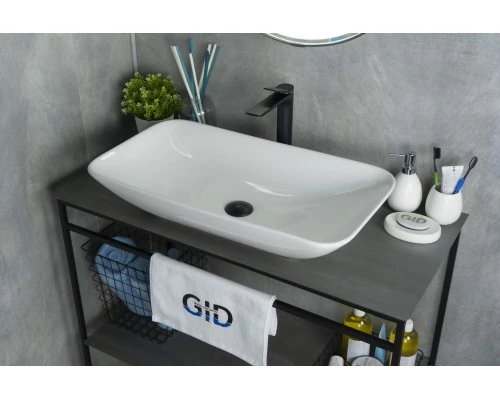 Раковина Gid N9122 51124 накладная белая 71x40x14