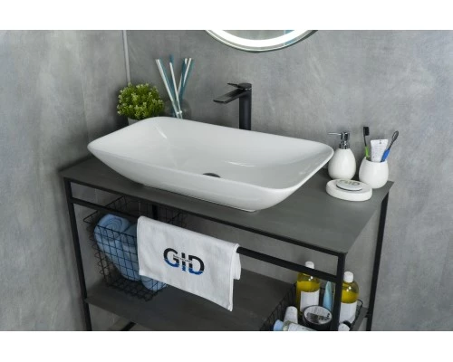 Раковина Gid N9122 51124 накладная белая 71x40x14
