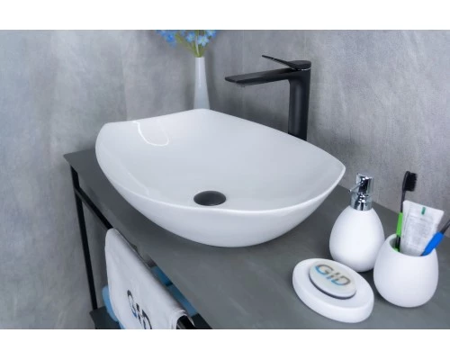 Раковина Gid N9137 51177 накладная белая 56x40x16