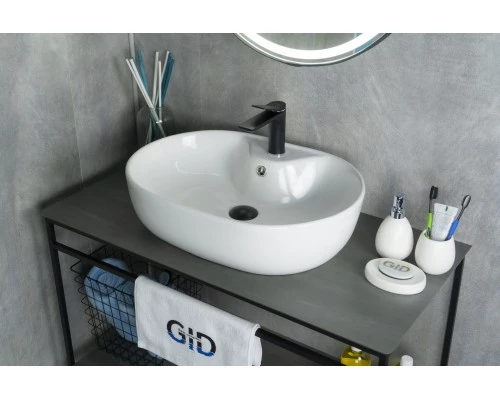 Раковина Gid N9163 51127 накладная белая 59x41x16