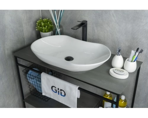 Раковина Gid N9175 51128 накладная белая 66.5x41x12