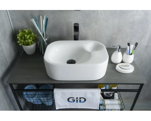Раковина Gid N9266 51173 накладная белая 47x34x15