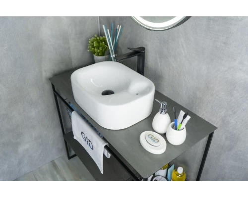 Раковина Gid N9266 51173 накладная белая 47x34x15