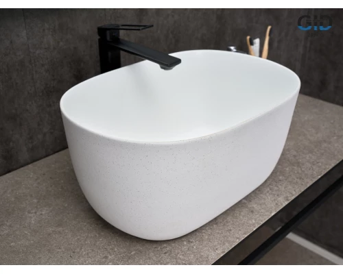 Раковина Gid N9302wg 51220 накладная белая матовая / белая графит 45x32x22