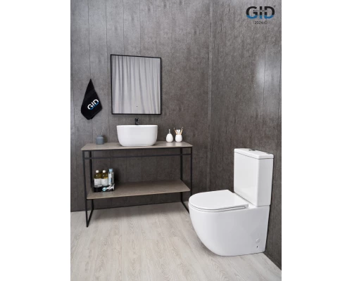 Раковина Gid N9302wg 51220 накладная белая матовая / белая графит 45x32x22