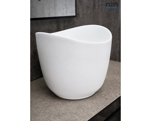 Раковина Gid N9303wg 51221 накладная белый матовый / белый графит 36x36x32