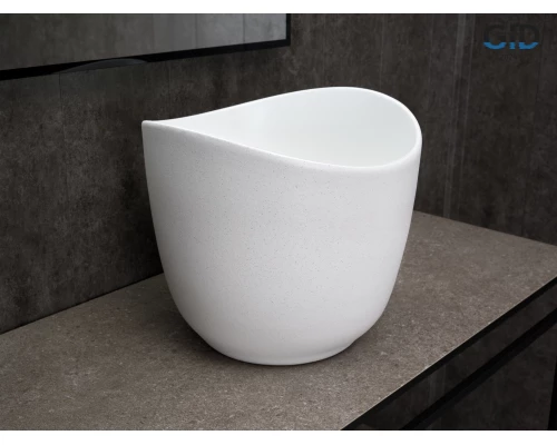 Раковина Gid N9303wg 51221 накладная белый матовый / белый графит 36x36x32