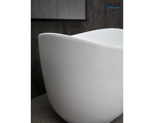 Раковина Gid N9303wg 51221 накладная белый матовый / белый графит 36x36x32