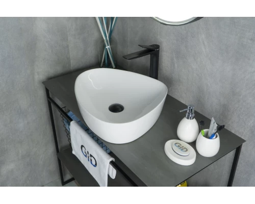 Раковина Gid N9386 51139 накладная белая 50x40x12