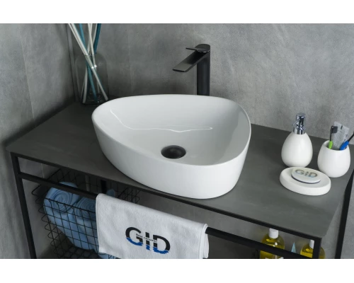 Раковина Gid N9386 51139 накладная белая 50x40x12