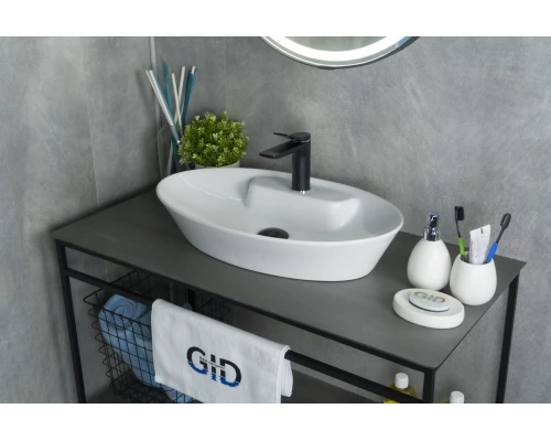 Раковина Gid N9398 51142 накладная белая 61x37x12